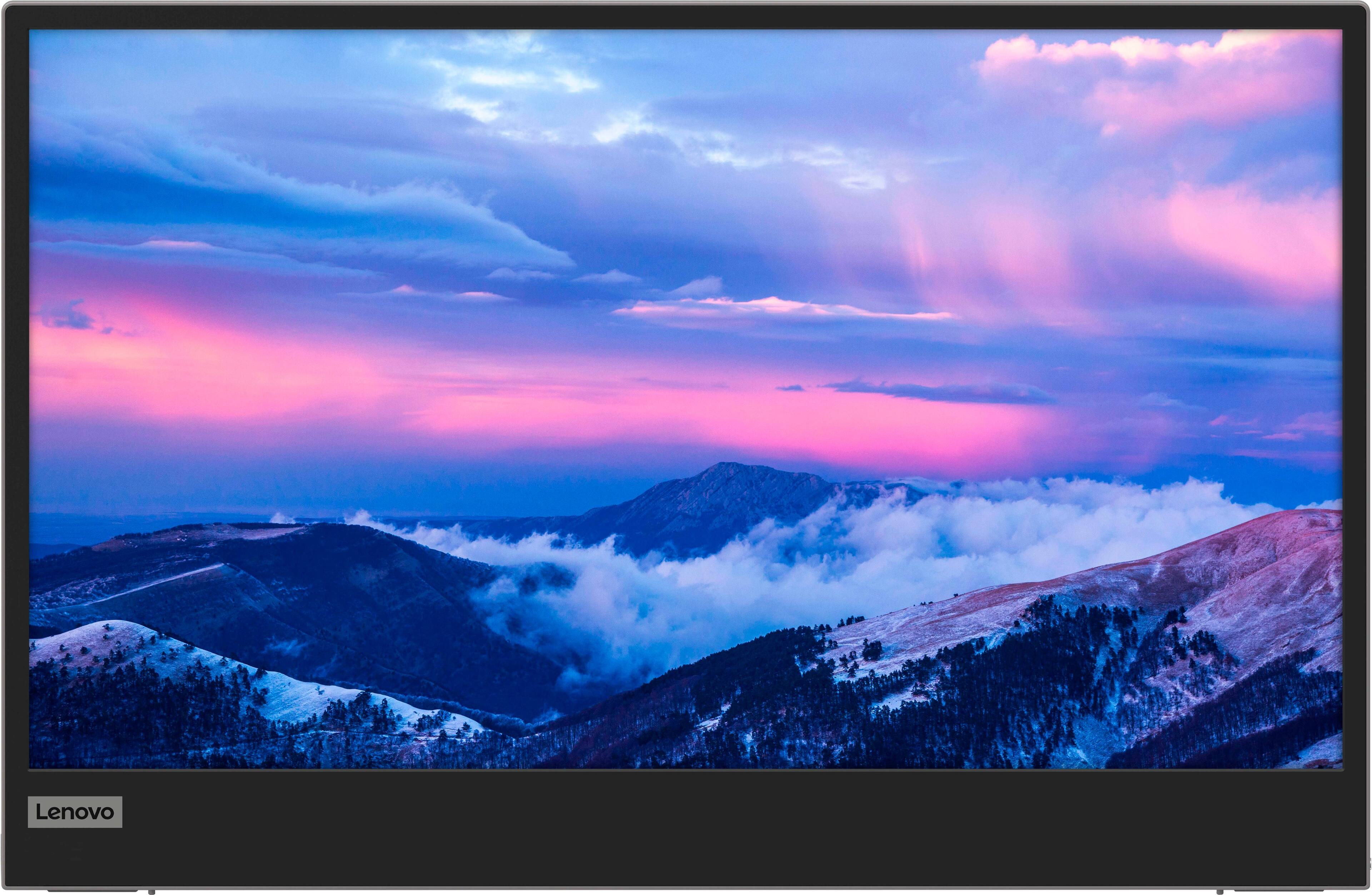 Angle. Lenovo - L15 15.6" IPS LED FHD USB-C Portable Monitor - Silver.