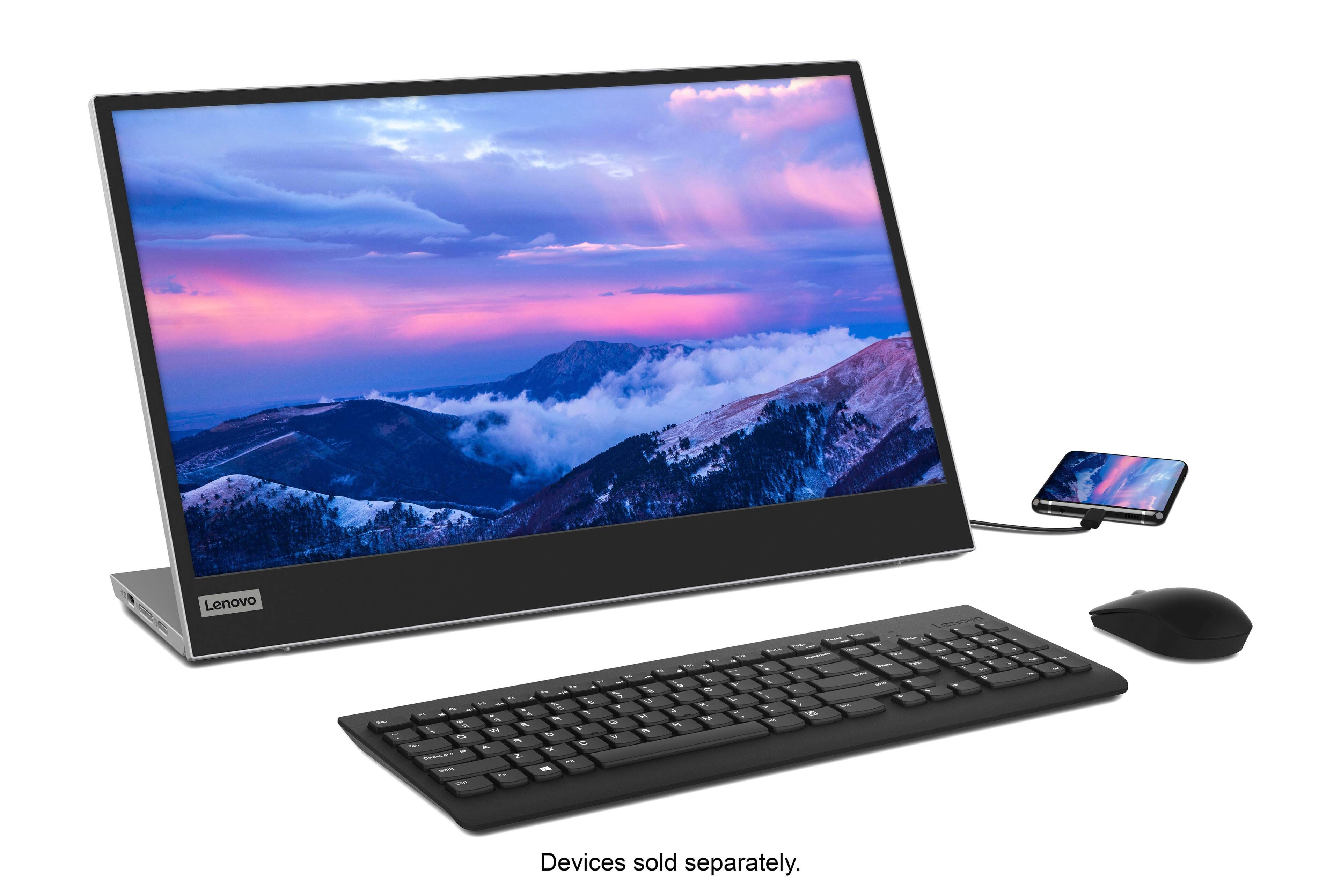 Alt View 21. Lenovo - L15 15.6" IPS LED FHD USB-C Portable Monitor - Silver.