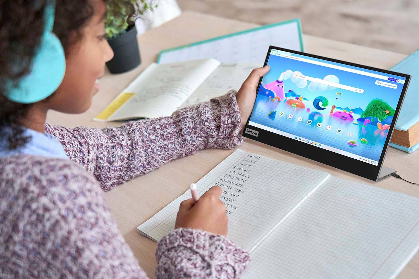 Alt View 25. Lenovo - L15 15.6" IPS LED FHD USB-C Portable Monitor - Silver.