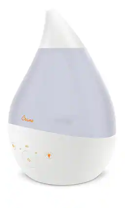Front. CRANE - 1 Gal. Drop Cool Mist Humidifier with Sound Machine - White.