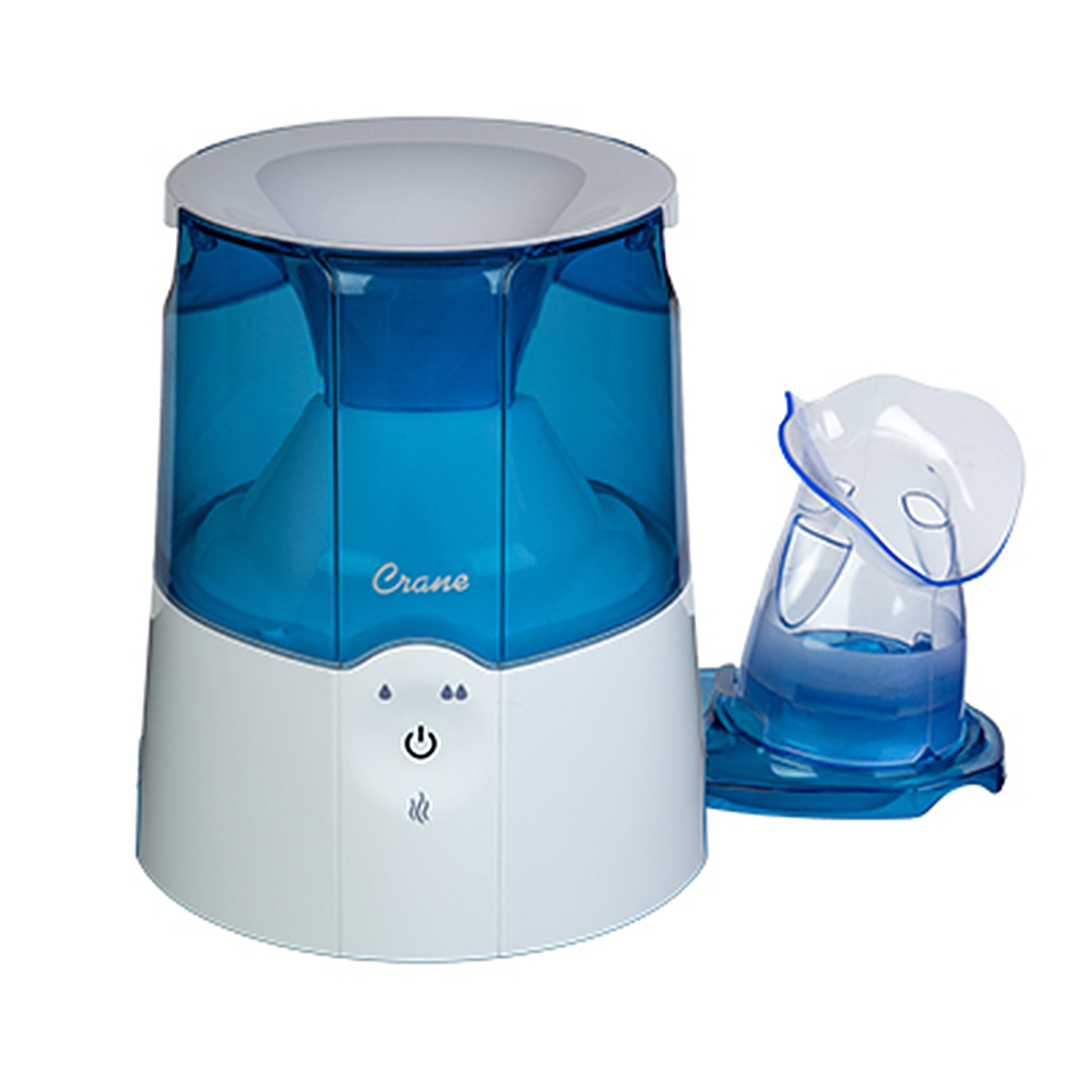 CRANE - 0.5 Gal. 2-in-1 Warm Mist Humidifier & Personal Steam Inhaler - Blue/White