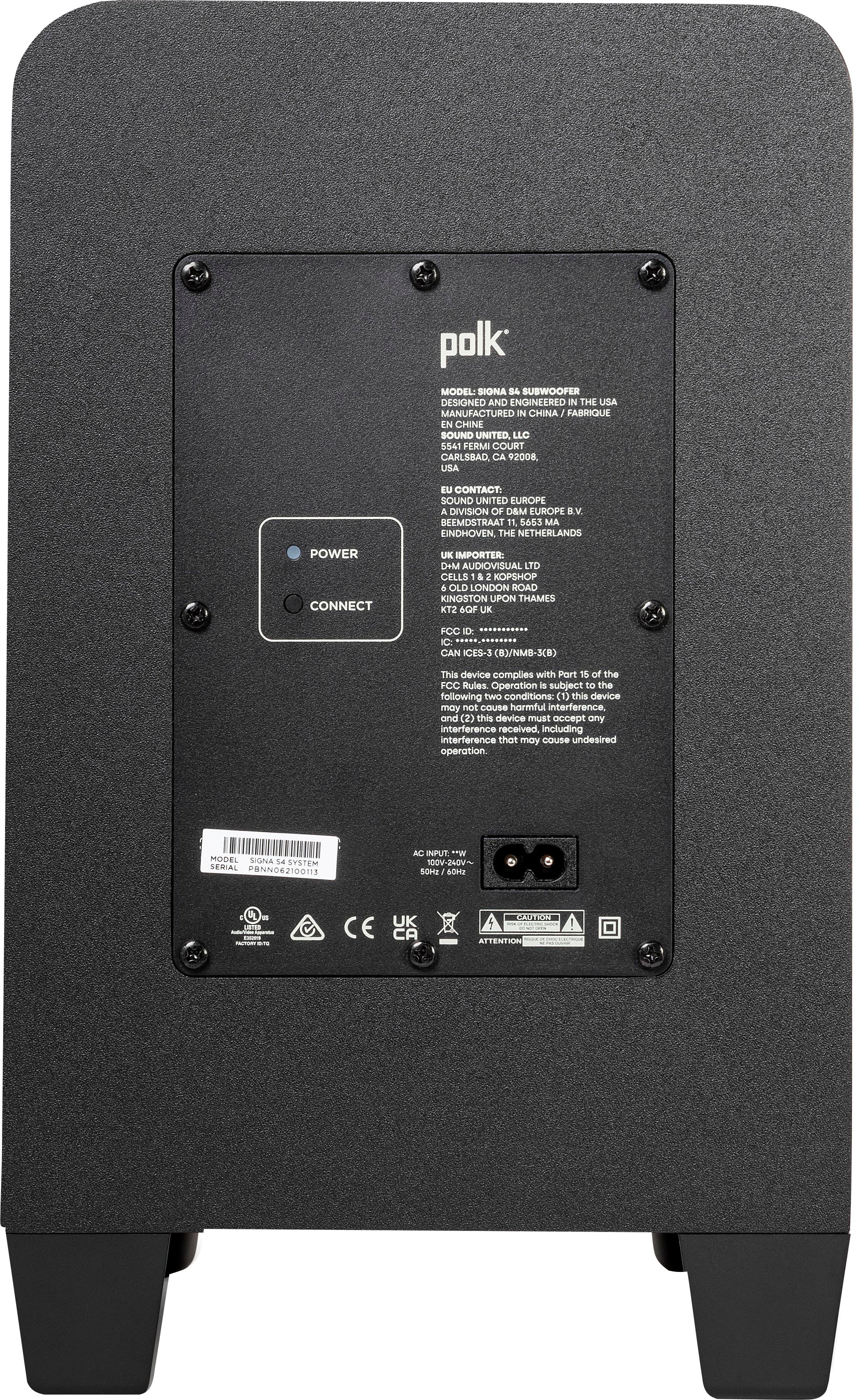 Polk Audio Signa S4 Dolby Atmos 3.1.2 Soundbar with Wireless Subwoofer 