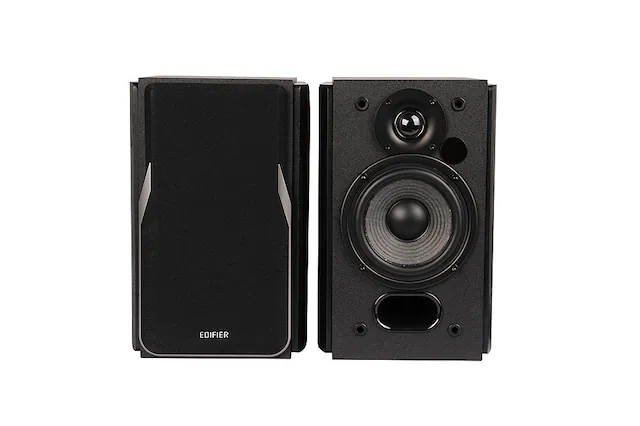 Front. Edifier - R1380T Active Bookshelf Speakers, Computer Speakers – Dual RCA inputs - 2.0 Studio Monitor Speaker - Black.