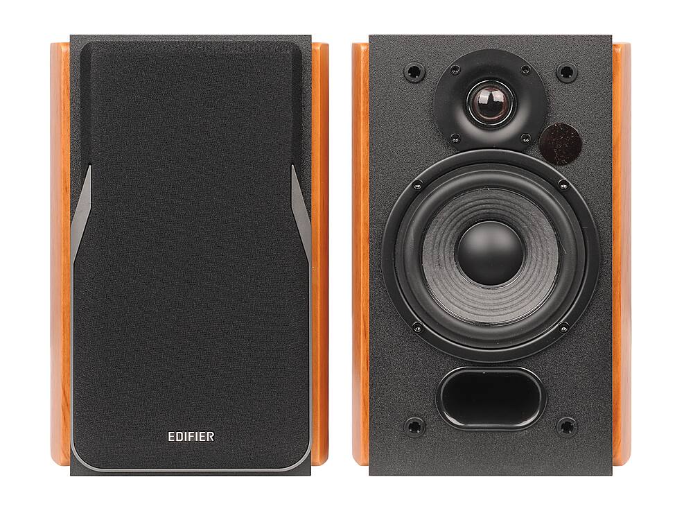 Front. Edifier - R1380DB 4" 42-Watt Powered Bookshelf Speaker (Pair) - Brown.