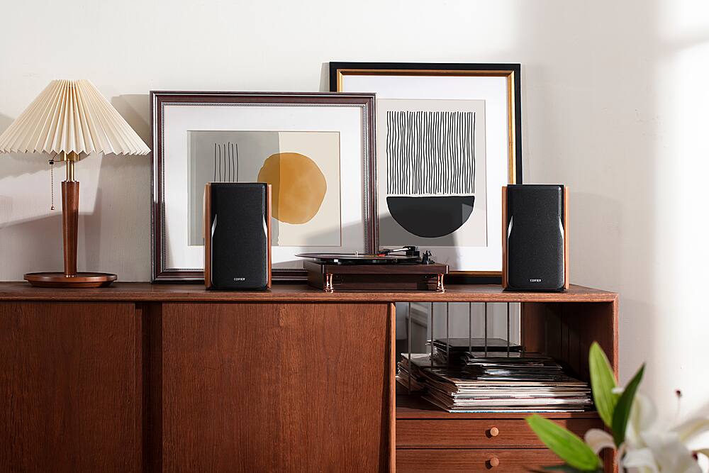 Alt View 17. Edifier - R1380DB 4" 42-Watt Powered Bookshelf Speaker (Pair) - Brown.