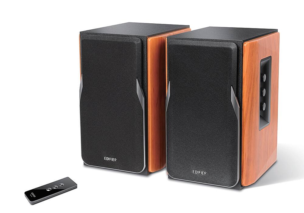 Angle. Edifier - R1380T Active Bookshelf Speakers, Computer Speakers – Dual RCA inputs - 2.0 Studio Monitor Speaker - Brown.