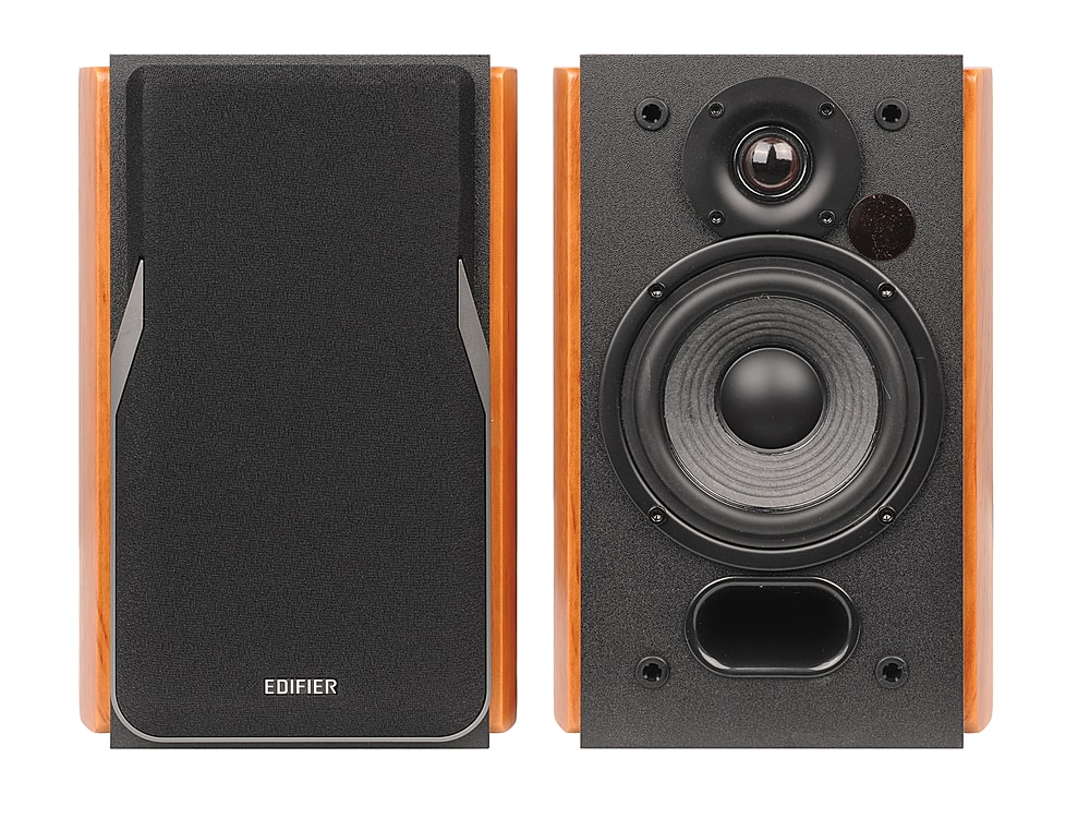 Edifier - R1380T Active Bookshelf Speakers, Computer Speakers – Dual RCA inputs - 2.0 Studio Monitor Speaker - Brown - Front_Zoom
