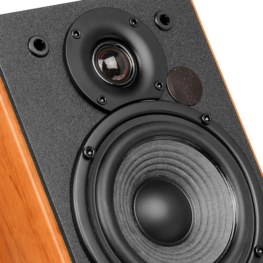 Alt View 14. Edifier - R1380T Active Bookshelf Speakers, Computer Speakers – Dual RCA inputs - 2.0 Studio Monitor Speaker - Brown.