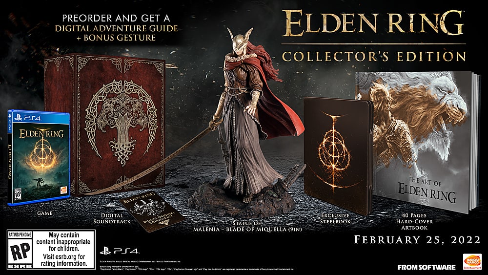 Front. Elden Ring Pre Order Bonus DLC offer.