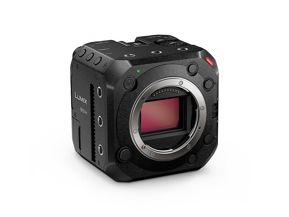 Alt View 2. Panasonic - LUMIX Full-Frame Box-Style Live & Cinema Camera, 6K 24p / 5.9K 30p 10-bit Unlimited Video - DC-BS1H - Black.