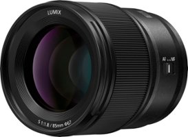 Panasonic - LUMIX S-S85 85mm F1.8 L-Mount Lens for LUMIX S Series Cameras - Black - Front_Zoom
