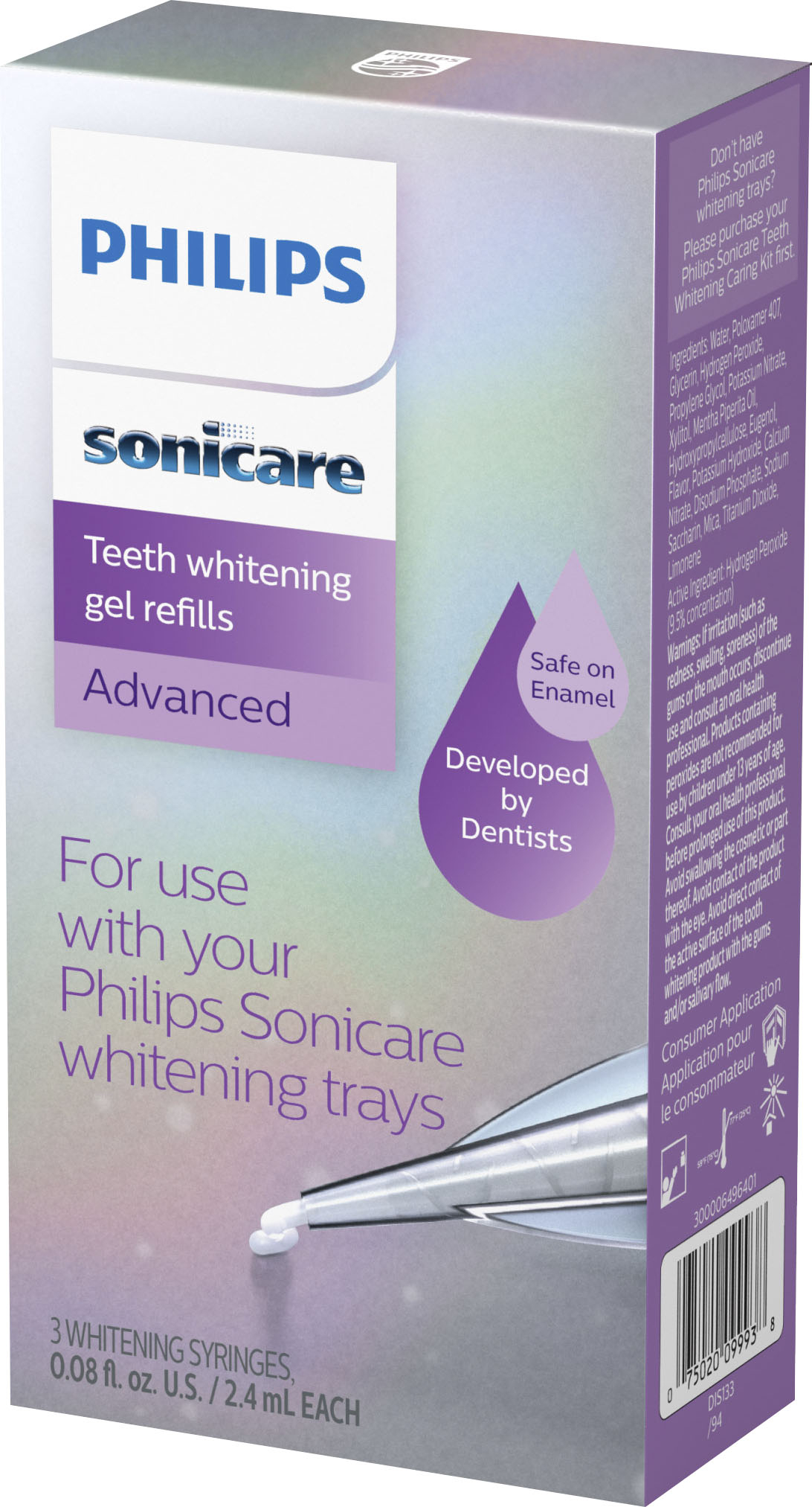 Angle View: Philips Sonicare Advanced Teeth Whitening Gel Replenishment Kit - Black