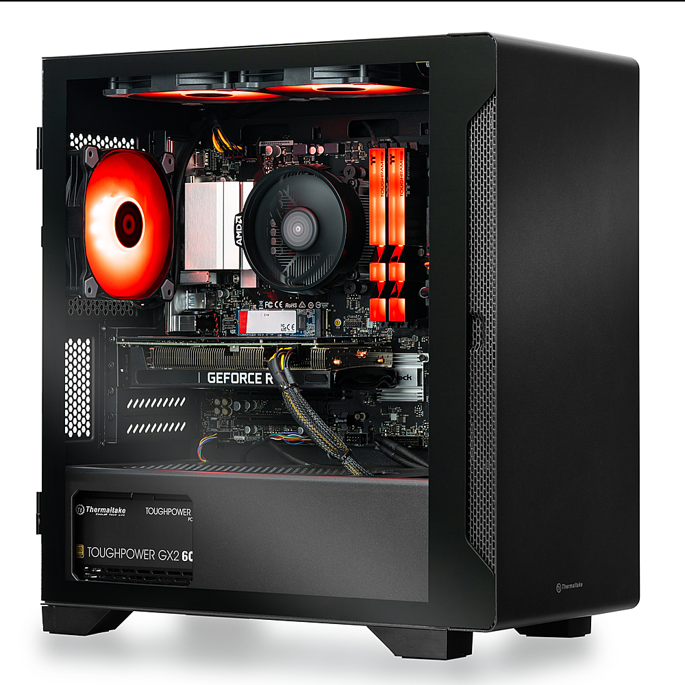 Angle View: Thermaltake - Graphite 360 Gaming Desktop - AMD Ryzen 5 5600X - 16GB Memory - NVIDIA GeForce RTX 3060 - 1TB NVMe M.2 - Black