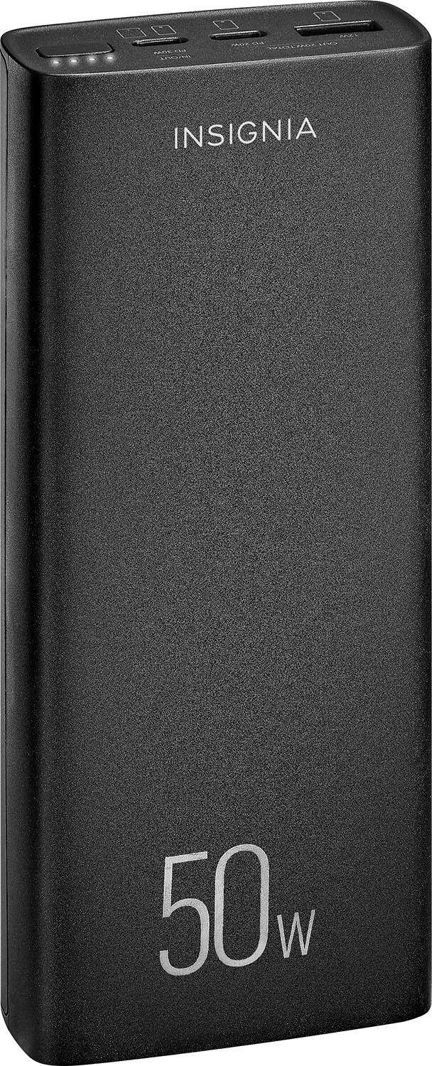 Angle View: Insignia™ - 20,000 mAh Portable Charger for Most USB Devices - Black