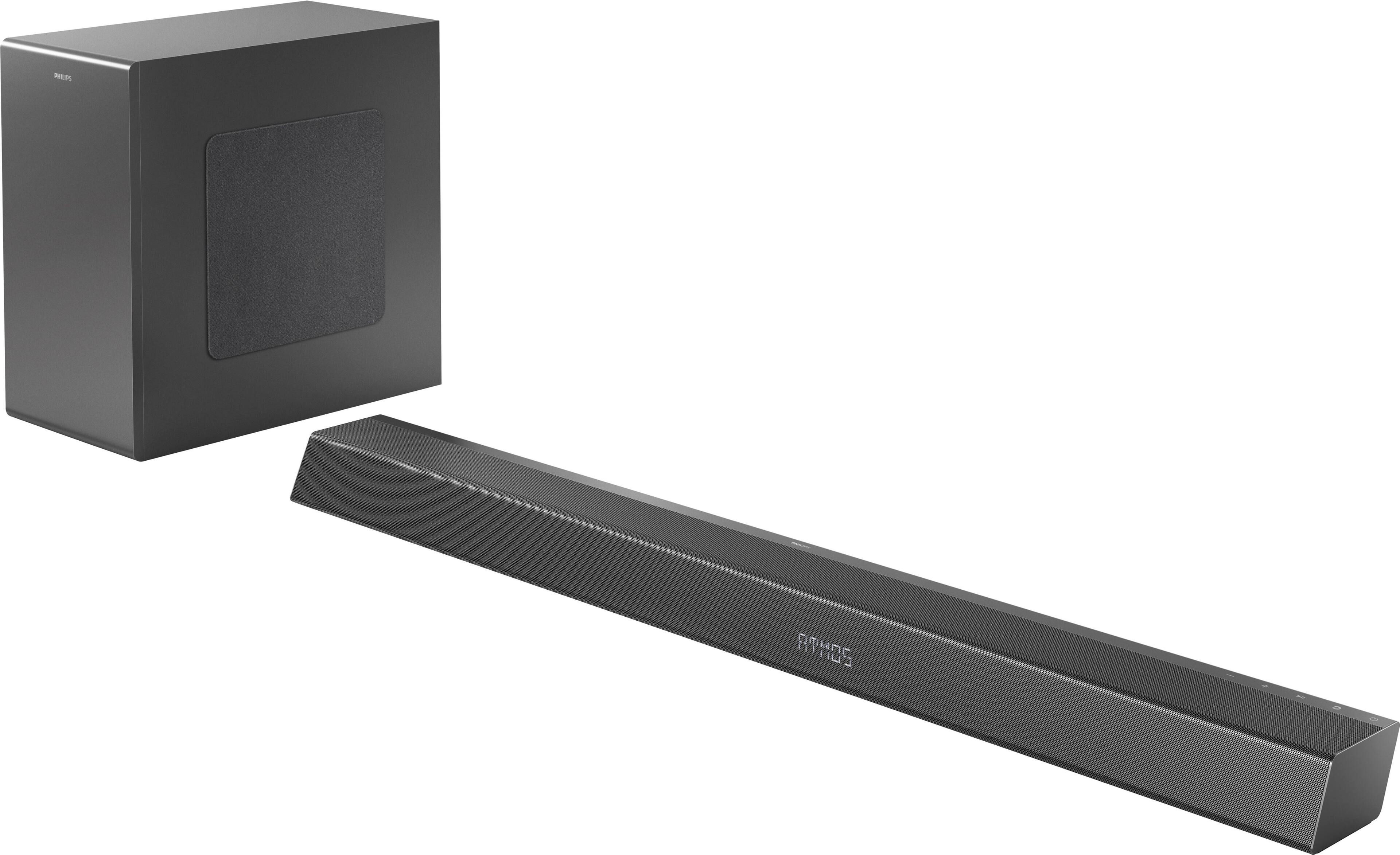 Angle. Philips - 3.1.2-Channel Soundbar with Wireless Subwoofer, Dolby Atmos and expandable surround sound - Dark Gray.