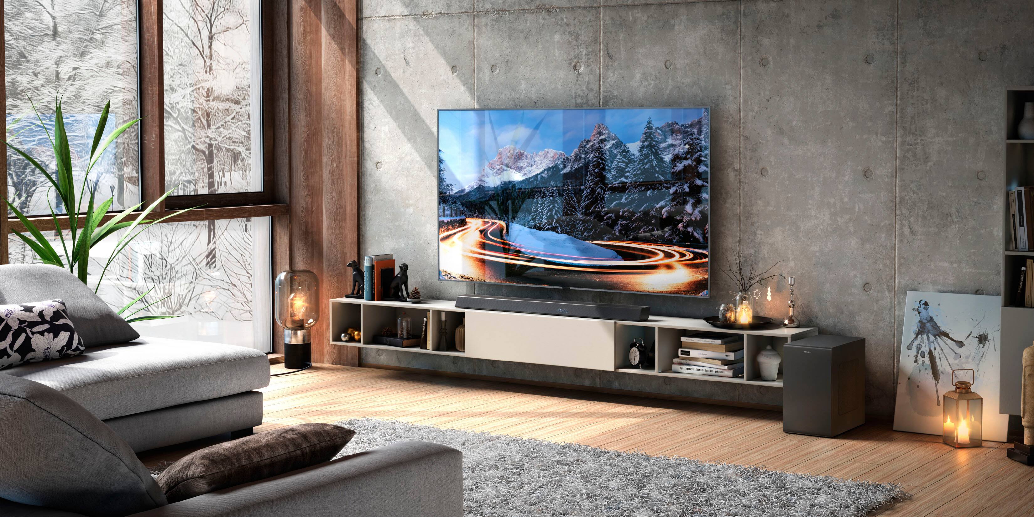 Alt View 12. Philips - 3.1.2-Channel Soundbar with Wireless Subwoofer, Dolby Atmos and expandable surround sound - Dark Gray.