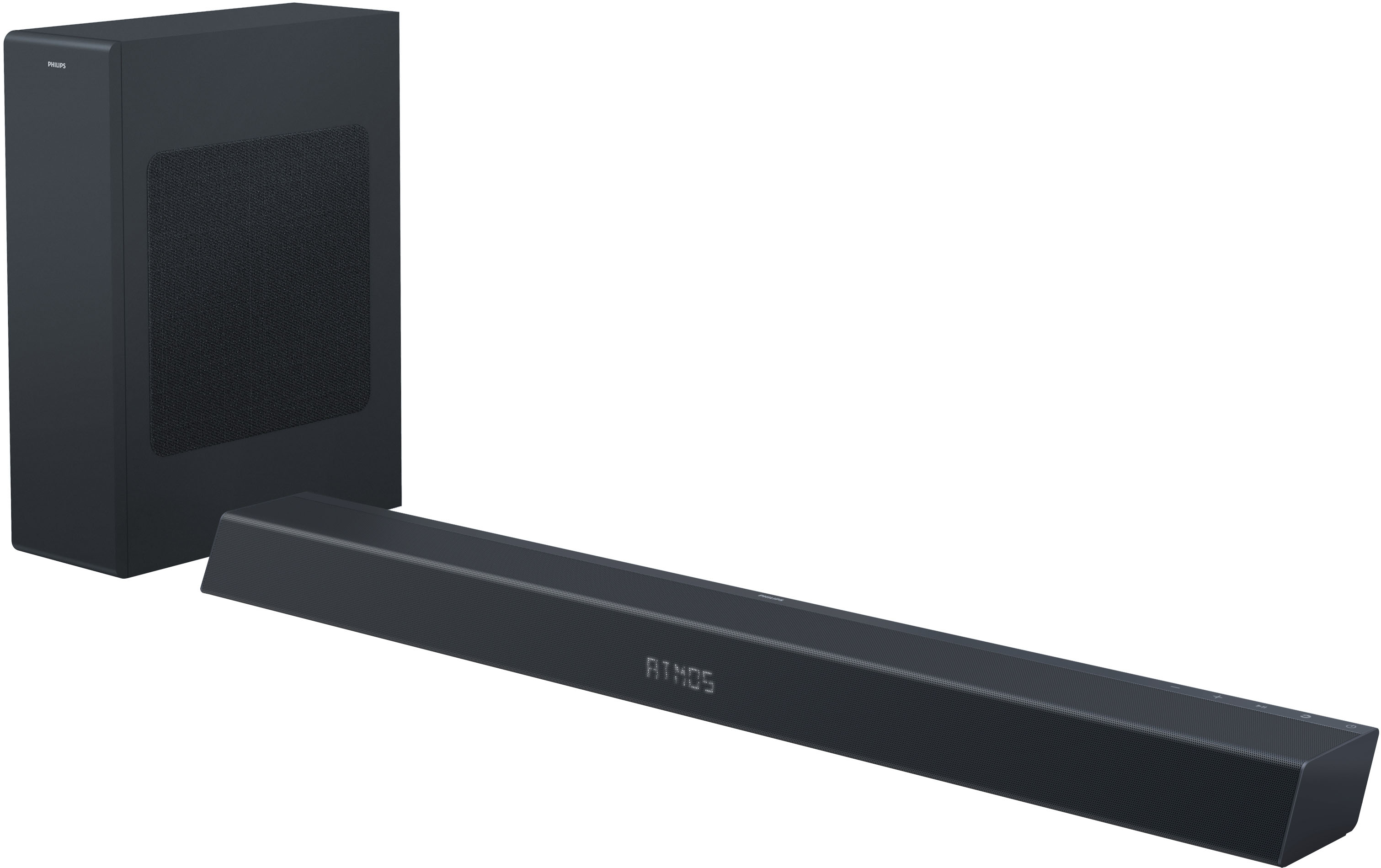 Angle View: Philips - 2.1-Channel Soundbar with Wireless Subwoofer, Dolby Atmos and expandable surround sound - Dark grey