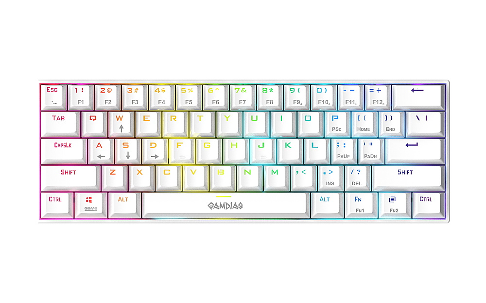 GAMDIAS GD-HERMES E3 60% RGB Wired RED Switch Mechanical Keyboard White GD-HERMES E3 Red WH - Buy