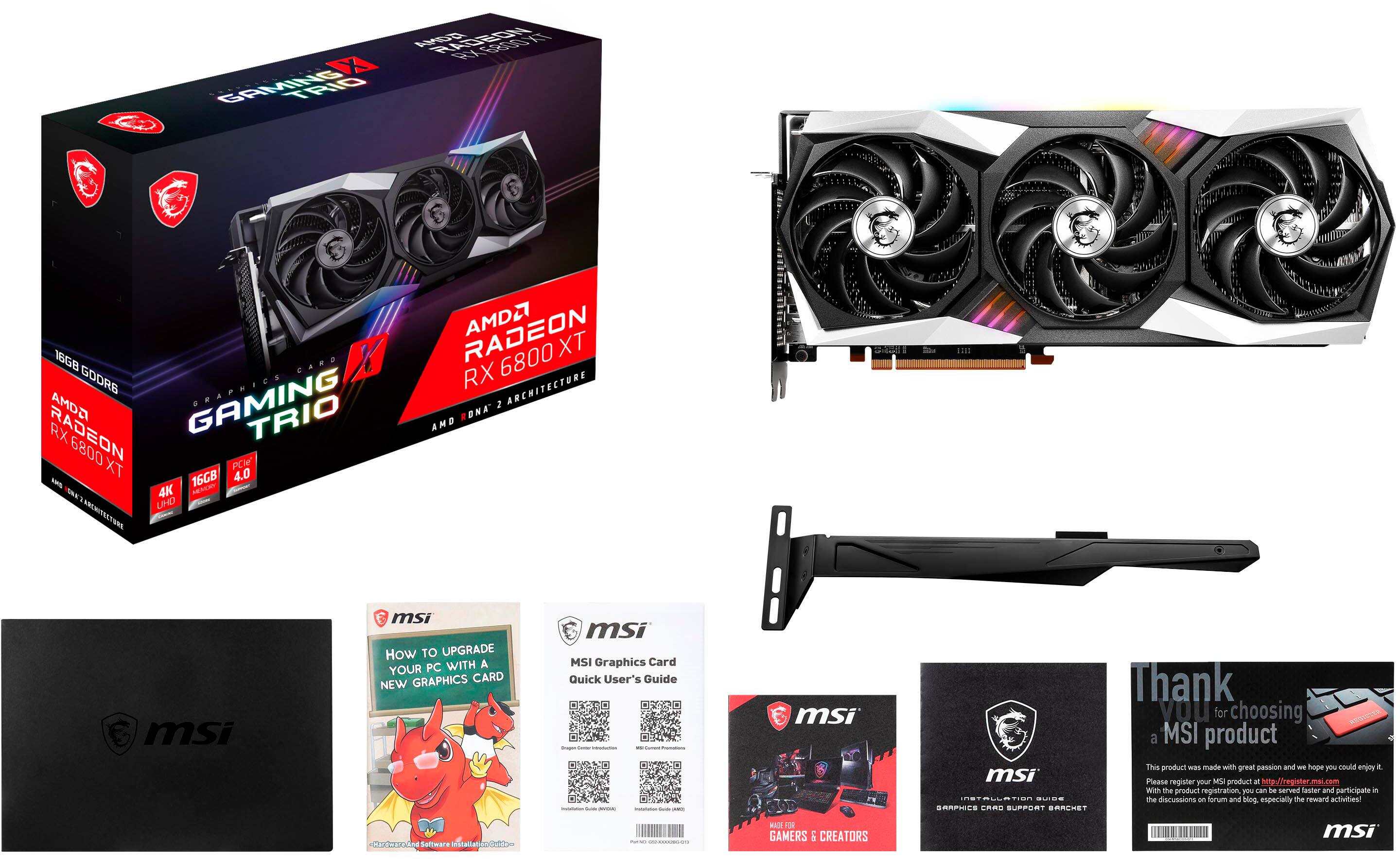 Best Buy: MSI AMD Radeon RX 6800 Gaming X Trio XT 16G 16GB GDDR6 PCI  Express 4.0 Graphics Card Black RX 6800 XT GAMING X TRIO 16G