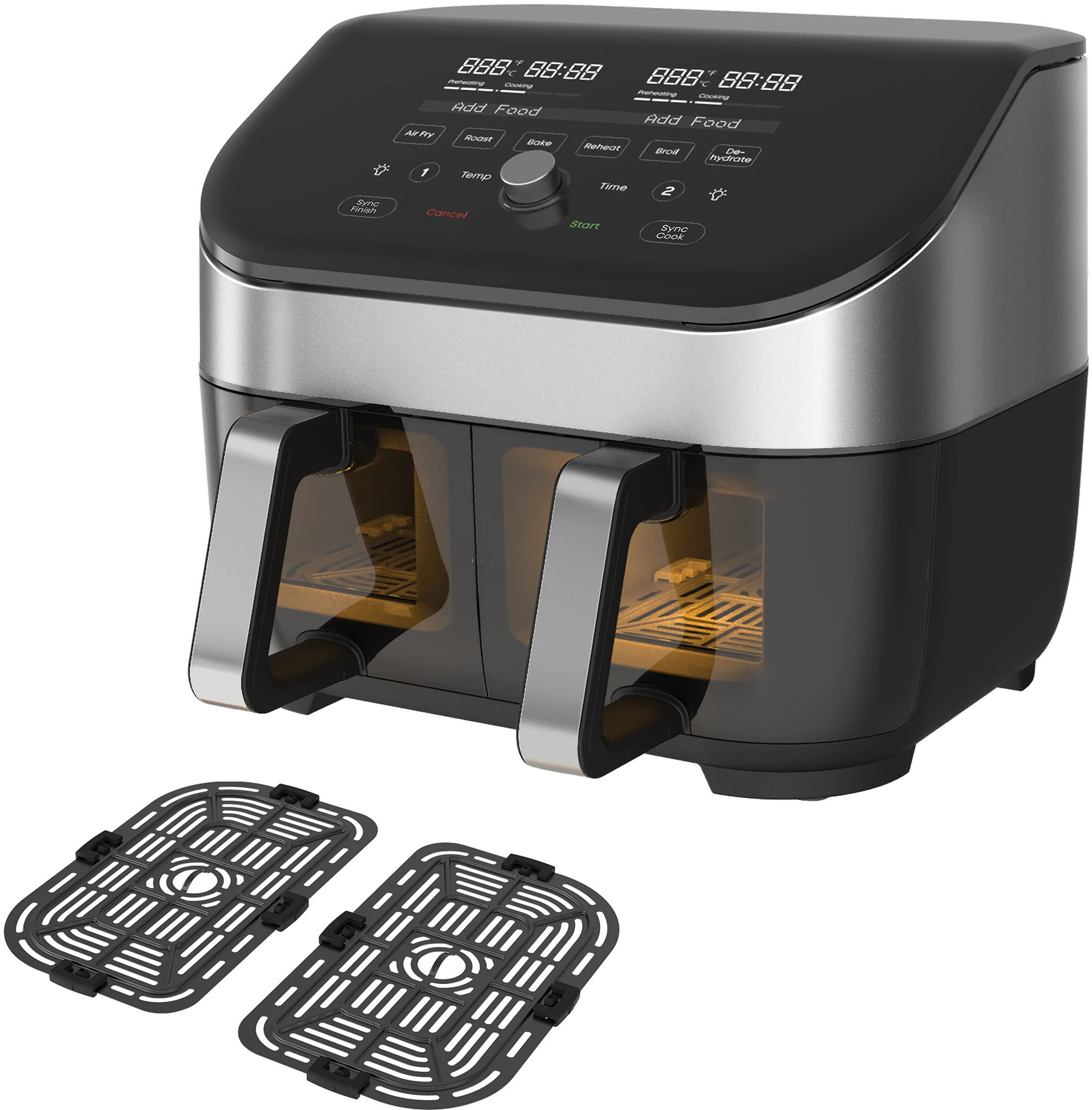  Instant Vortex Plus XL 8-quart Dual Basket Air Fryer Oven, From  the Makers of Instant Pot, 2 Independent Frying Baskets, ClearCook Windows,  Dishwasher-Safe Baskets, App with over 100 Recipes,Black : Home