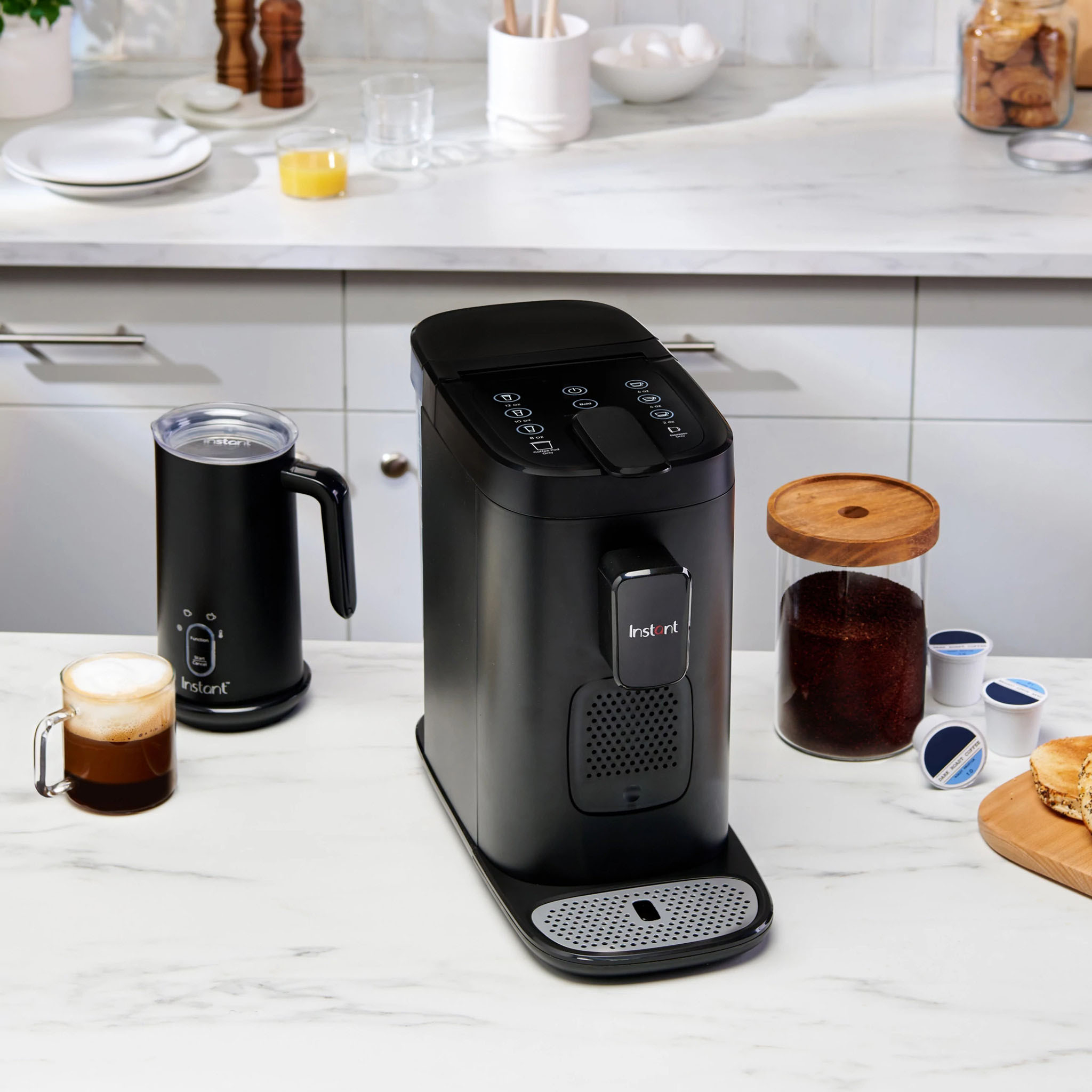 Instant Pot Pod, 3-in-1 Espresso, K-Cup Pod and Ground Coffee Maker, From  the Makers of Instant Pot with Reusable Coffee Pod for Ground Coffee, 2 to