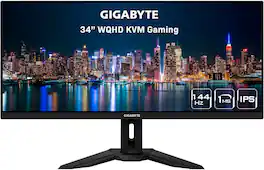 GIGABYTE - M34WQ 34" LED WQHD FreeSync Premium IPS Gaming Monitor with HDR (HDMI, DisplayPort, USB) - Black