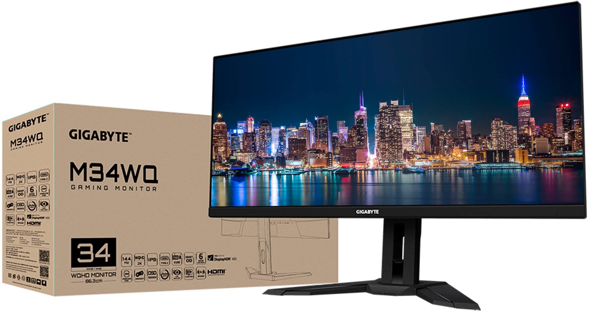 Alt View 15. GIGABYTE - M34WQ 34" LED WQHD FreeSync Premium IPS Gaming Monitor with HDR (HDMI, DisplayPort, USB) - Black.