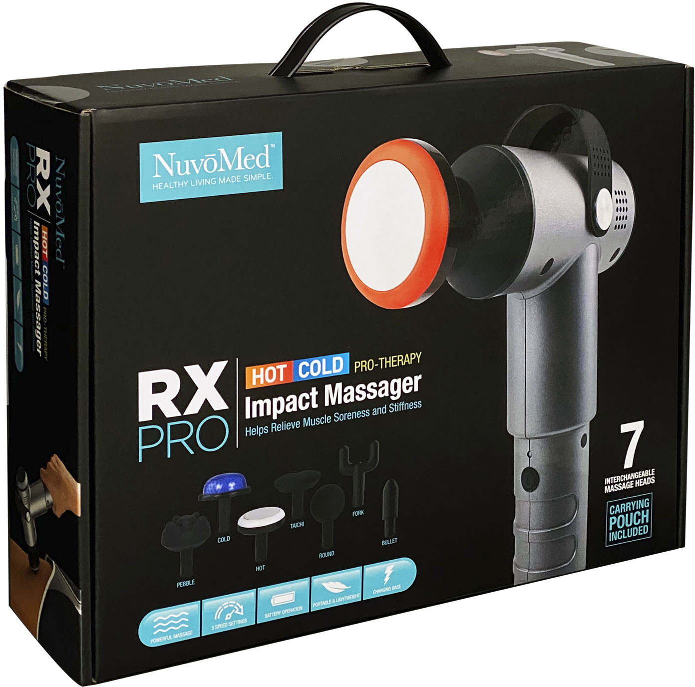 NuvoMed Impact Massager Pro - Cordless Rechargeable Percussive