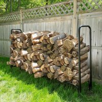 Nature Spring - 8-Foot Firewood Log Rack with Cover - Black - Alt_View_Zoom_11