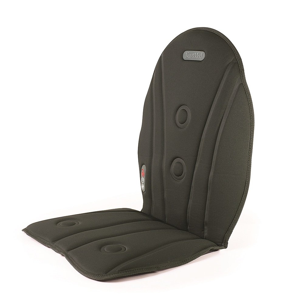Angle View: NuvoMed - Heating and Vibrating Seat Cushion Massager - Black