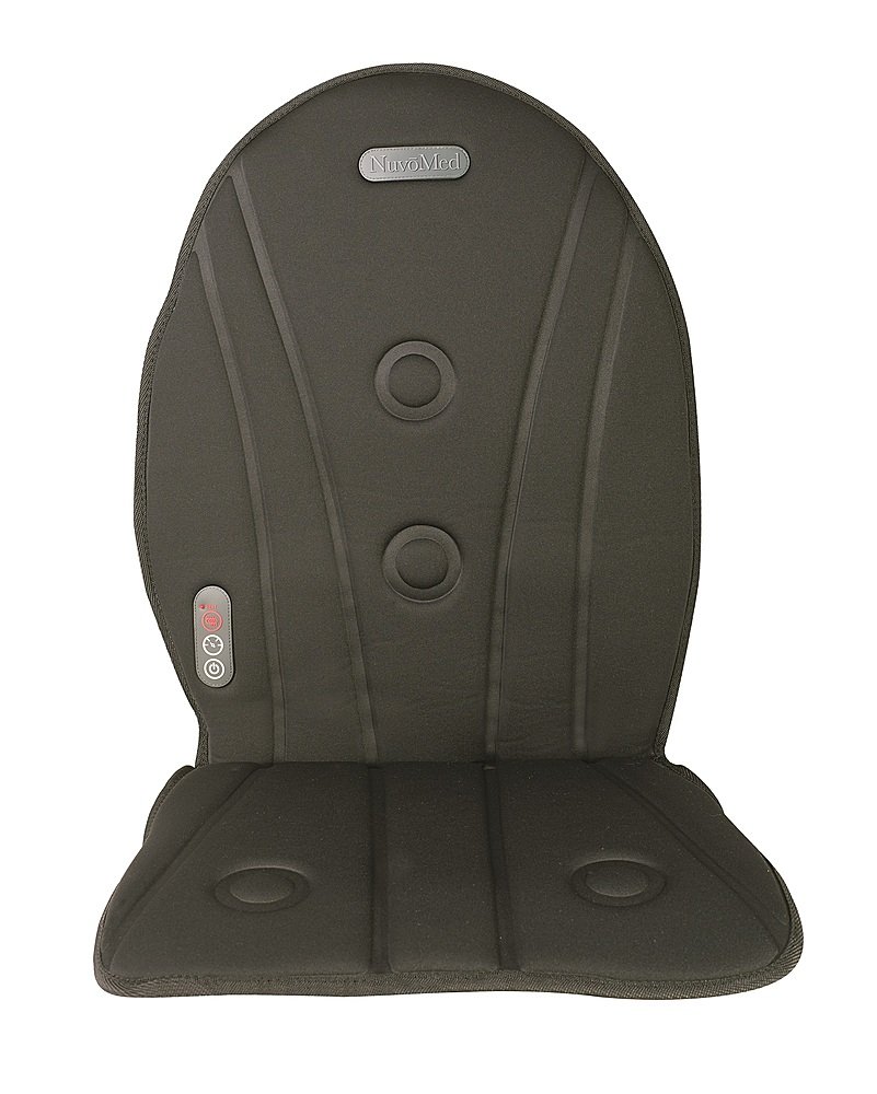 Left View: NuvoMed - Heating and Vibrating Seat Cushion Massager - Black