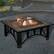 Alt View 11. Nature Spring - Square Marble Tile Edge Wood Burning Fire Pit - Black and Orange.