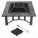 Alt View 15. Nature Spring - Square Marble Tile Edge Wood Burning Fire Pit - Black and Orange.