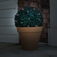 Nature Spring - Solar Powered Pre-Lit Boxwood Artificial Topiary Ball - Green - Alt_View_Zoom_11