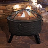 Nature Spring - Round Woven Metal Wood Burning Fire Pit - Bronze - Alt_View_Zoom_11