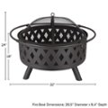 Alt View 12. Nature Spring - Round Cross-Weave Steel Wood Burning Fire Pit - Black.