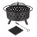 Alt View 15. Nature Spring - Round Cross-Weave Steel Wood Burning Fire Pit - Black.