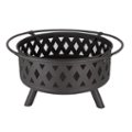 Alt View 16. Nature Spring - Round Cross-Weave Steel Wood Burning Fire Pit - Black.