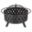Alt View 17. Nature Spring - Round Cross-Weave Steel Wood Burning Fire Pit - Black.