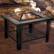 Alt View 11. Nature Spring - Square Marble Tile Edge Wood Burning Fire Pit - Black and Orange.