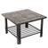 Alt View 15. Nature Spring - Square Marble Tile Edge Wood Burning Fire Pit - Black and Orange.