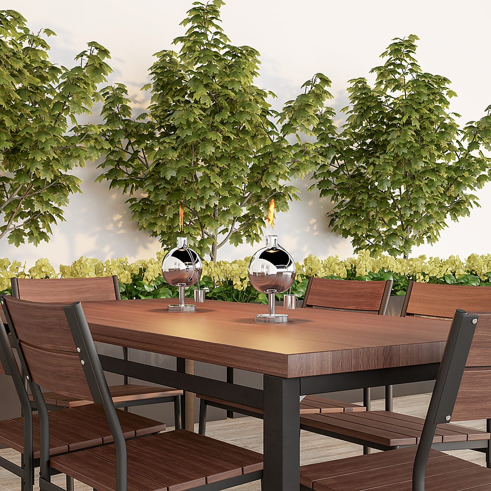 Alt View 15. Nature Spring - Tabletop Metal Citronella Torch Lamp - Stainless Steel.