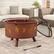 Alt View 11. Nature Spring - Round Steel Wood Burning Fire Pit with Leaf Cutouts - Rugged Rust.