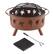 Alt View 15. Nature Spring - Round Steel Wood Burning Fire Pit with Leaf Cutouts - Rugged Rust.