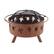 Alt View 17. Nature Spring - Round Steel Wood Burning Fire Pit with Leaf Cutouts - Rugged Rust.