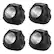 Front. Nature Spring - 4-Pack LED Solar Rock Lights - Black.