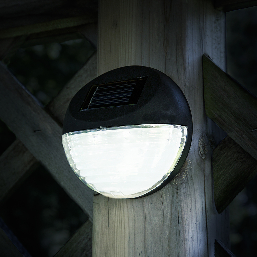 Nature Spring - Solar Powered LED Low Profile Lights Set of 4 - Black