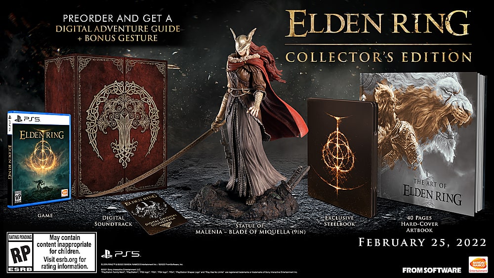 Front. Elden Ring Pre Order Bonus DLC offer.