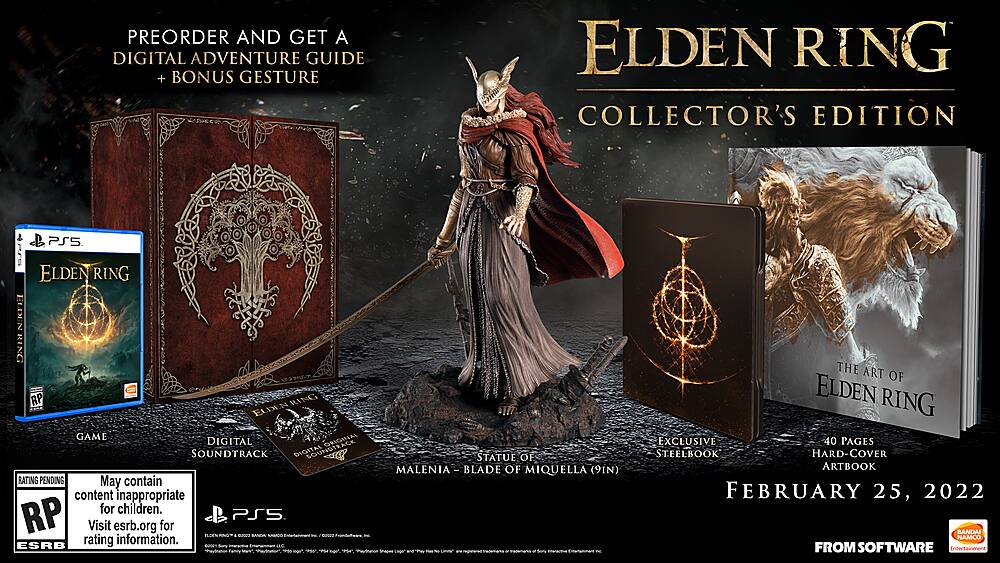 Front. Elden Ring Pre Order Bonus DLC offer.