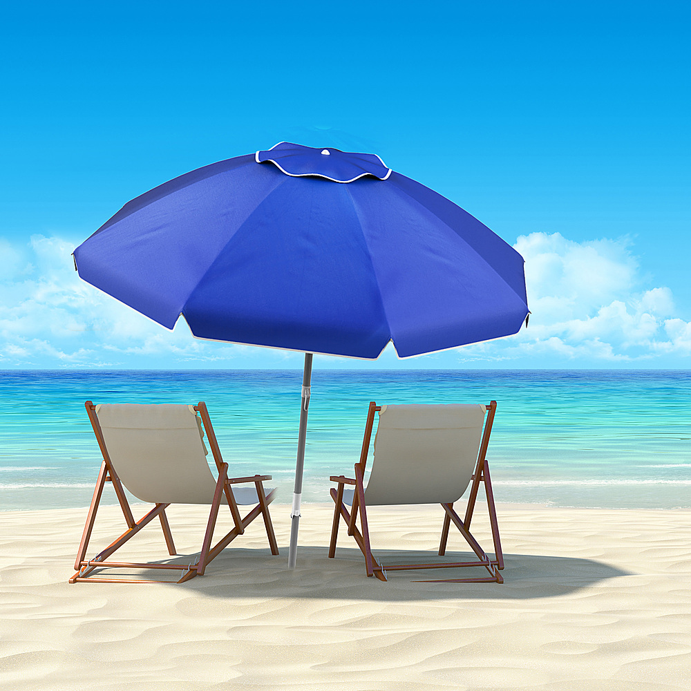 Nature Spring - Beach Umbrella with UV Protection - Brilliant Blue